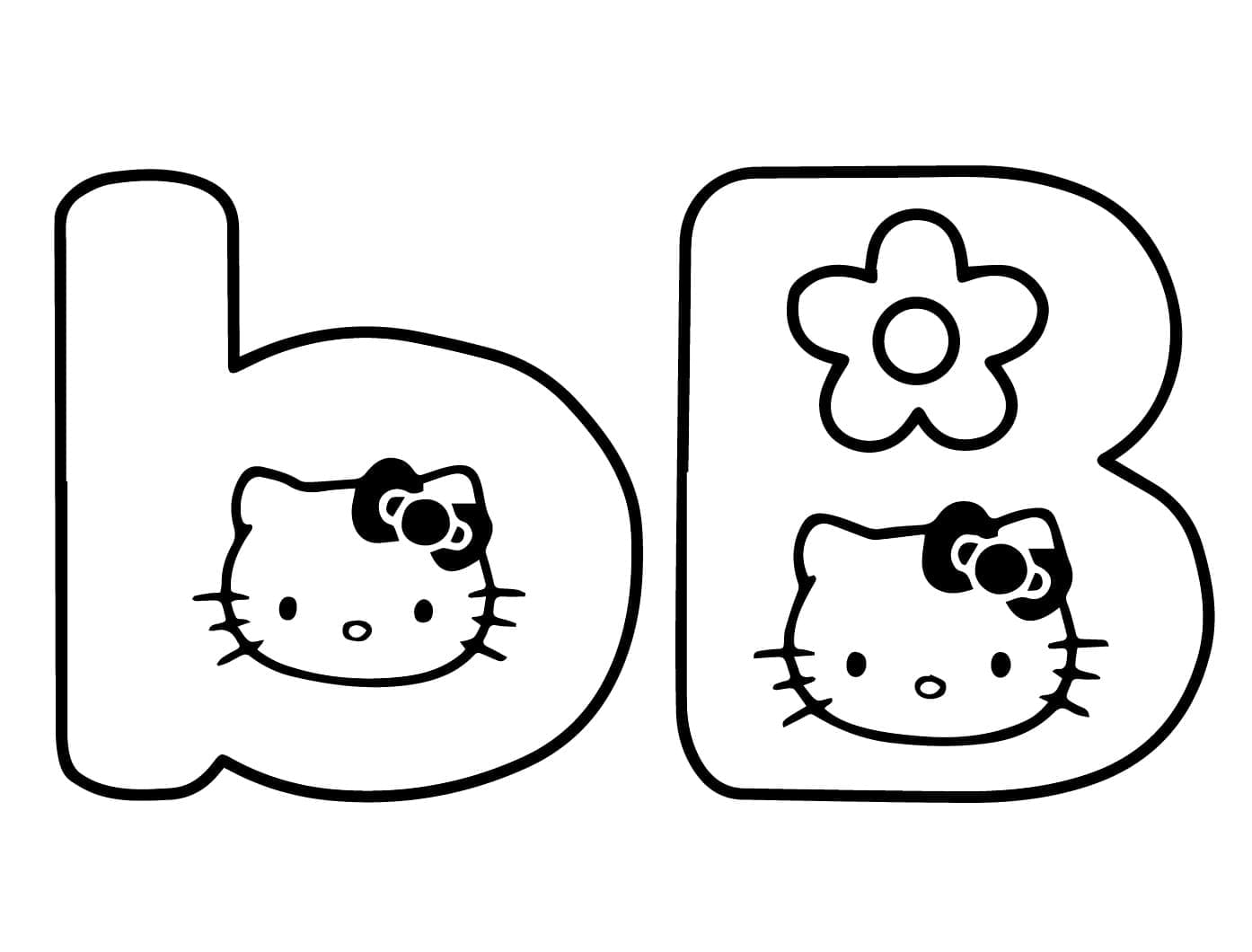 Hello Kitty bokstav B fargelegging