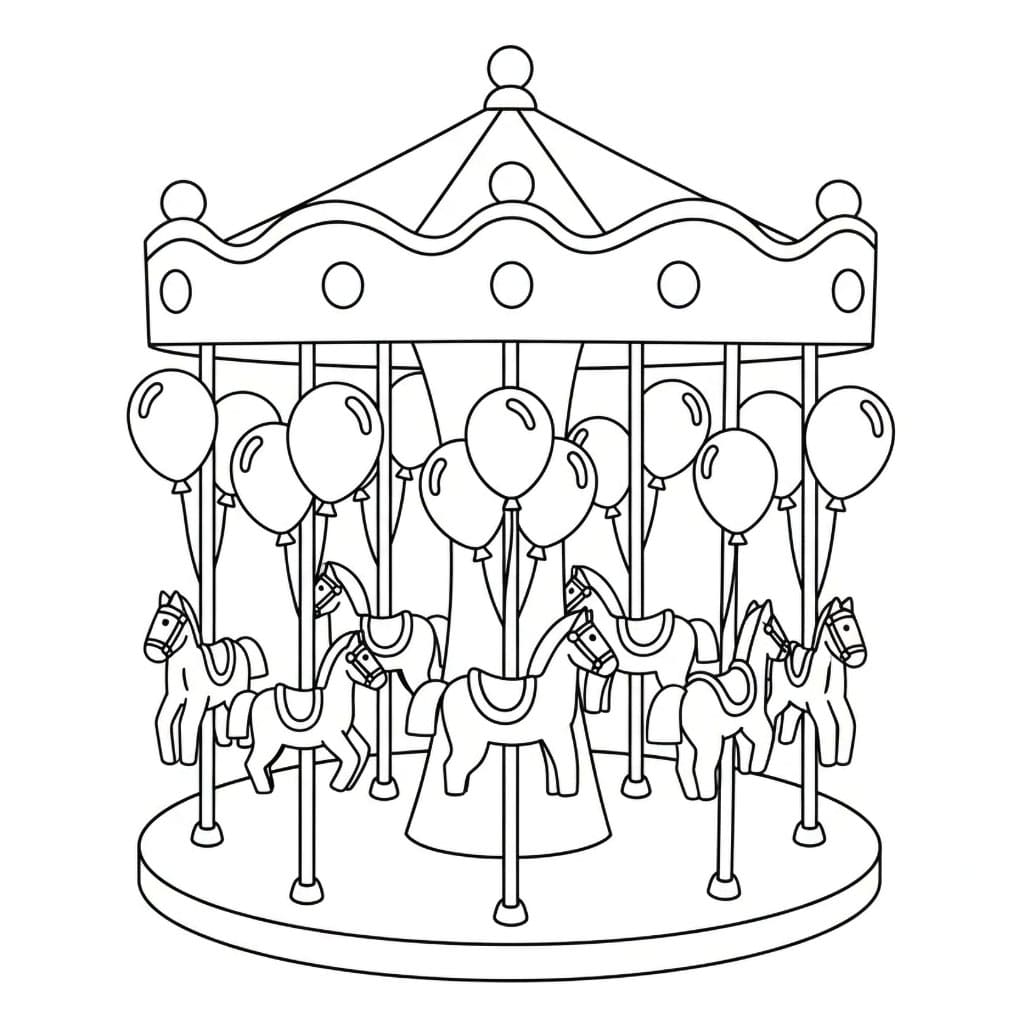 Karusell med ballonger fargelegging