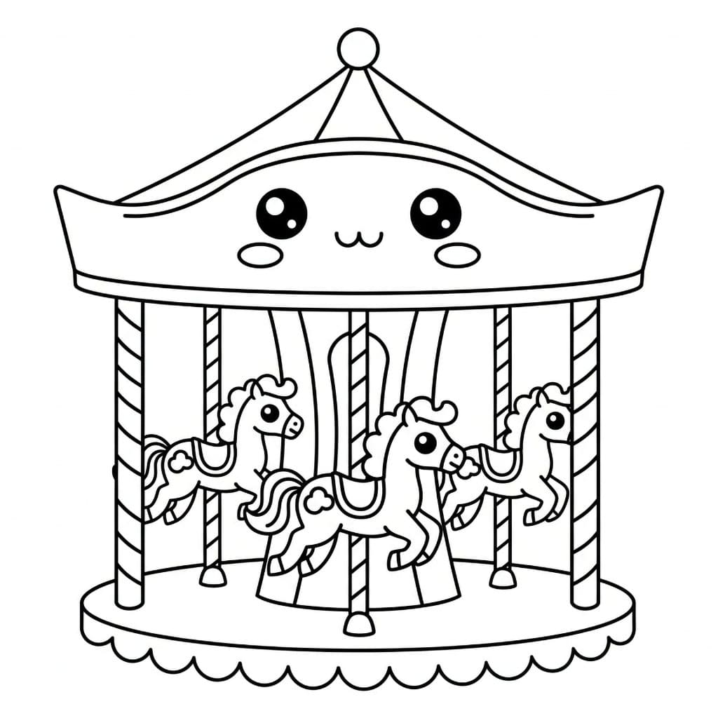 Kawaii karusell fargelegging