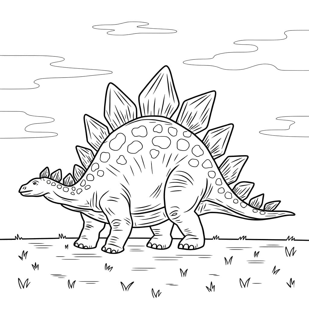 Kjempestor stegosaurus fargelegging