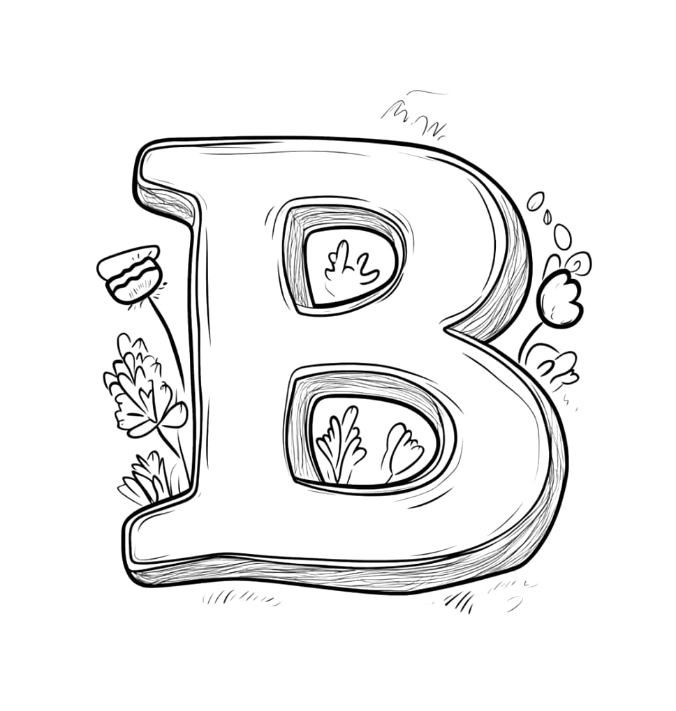 Kunst bokstav B fargelegging