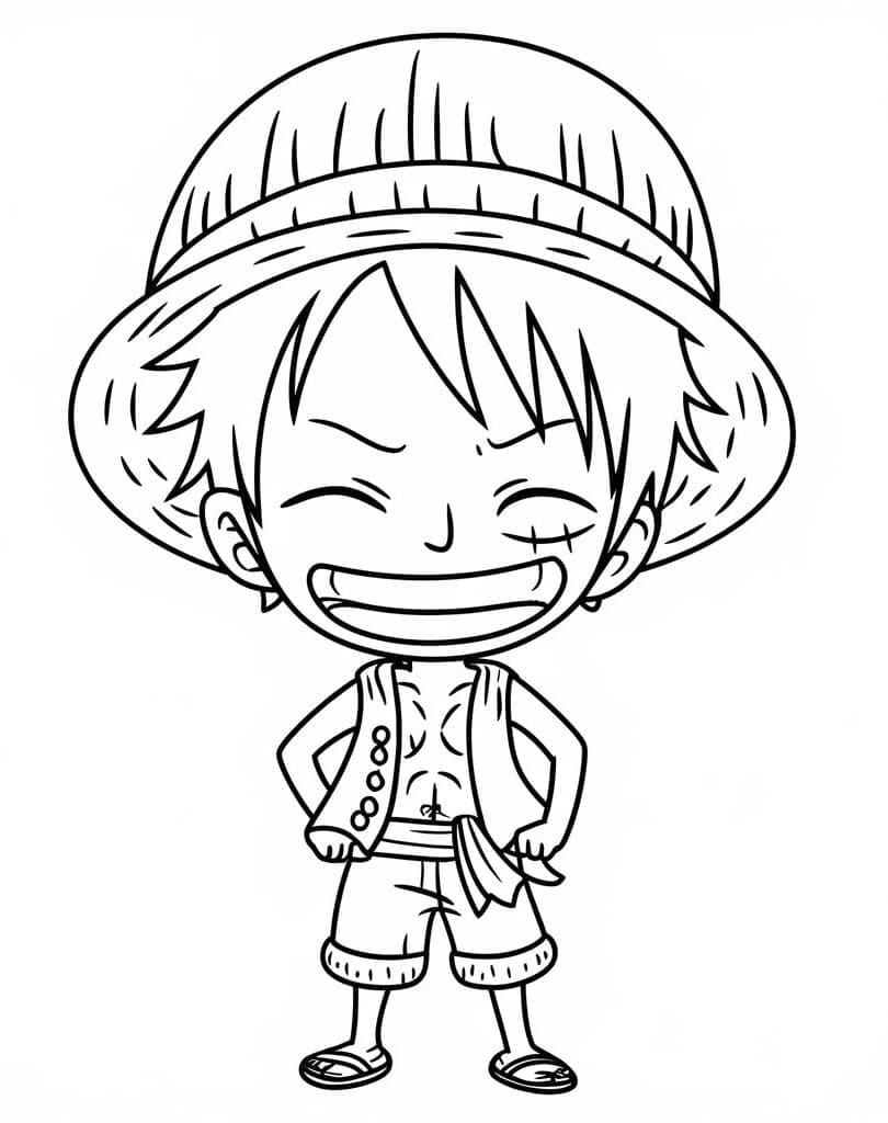 Lille søt Luffy fargelegging