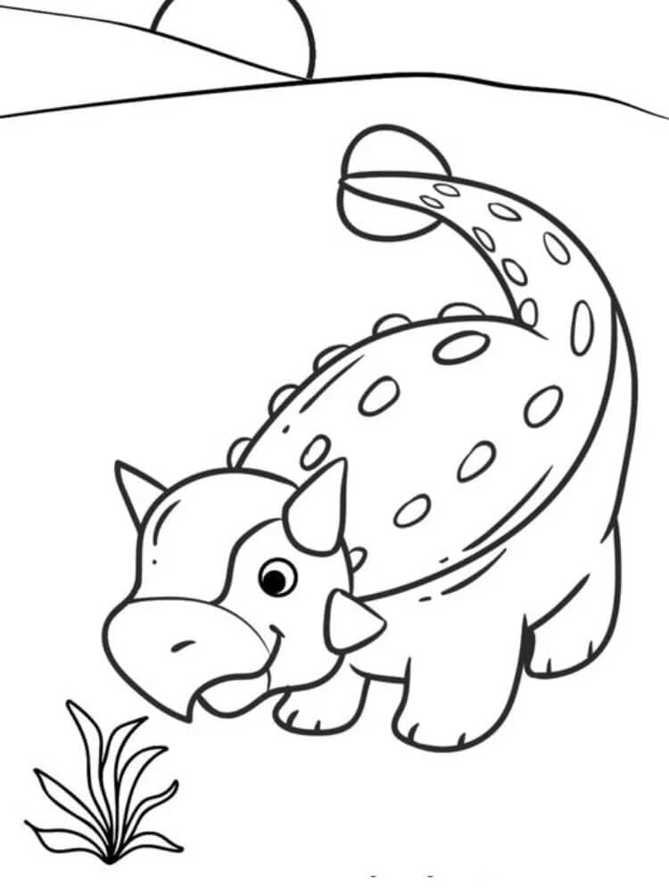 Liten Ankylosaurus fargelegging