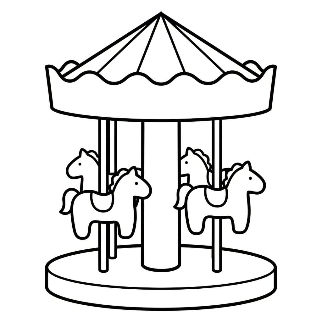 Liten leketøyskarusell fargelegging
