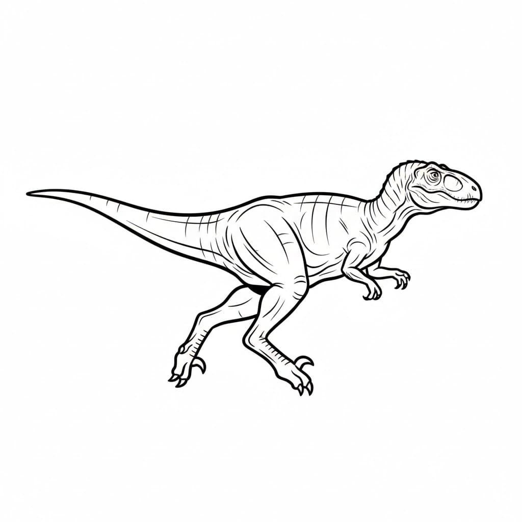 Løpende Allosaurus fargelegging