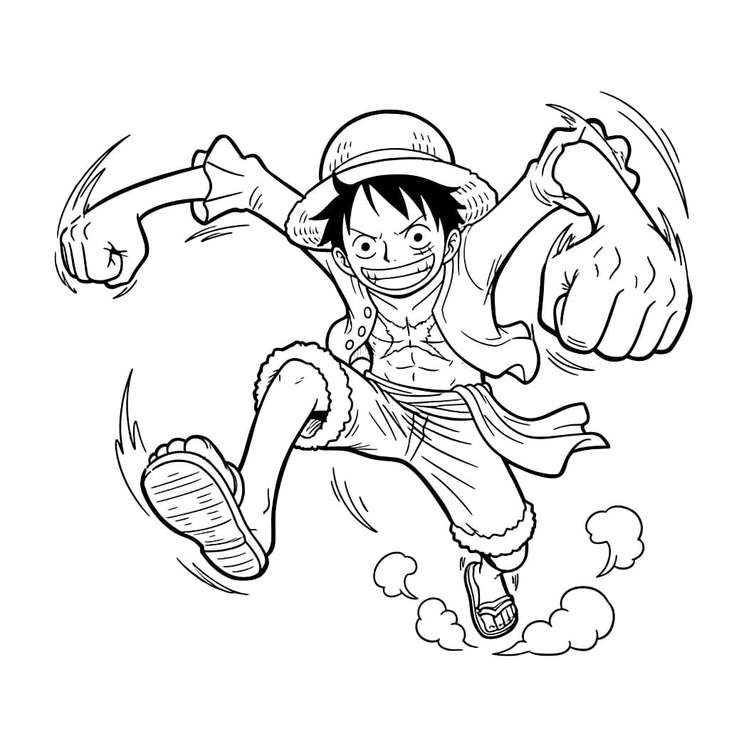 Løpende Luffy fargelegging