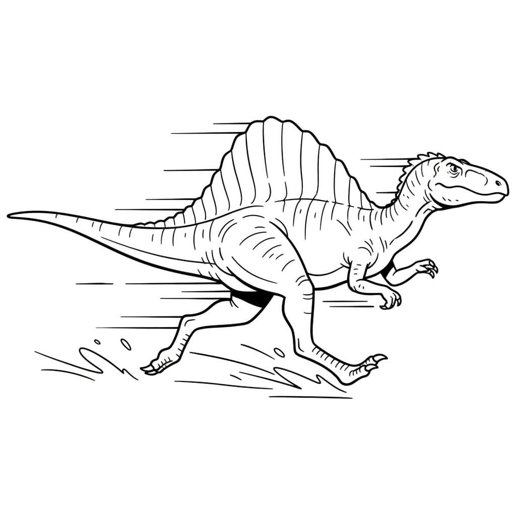 Løpende Spinosaurus fargelegging