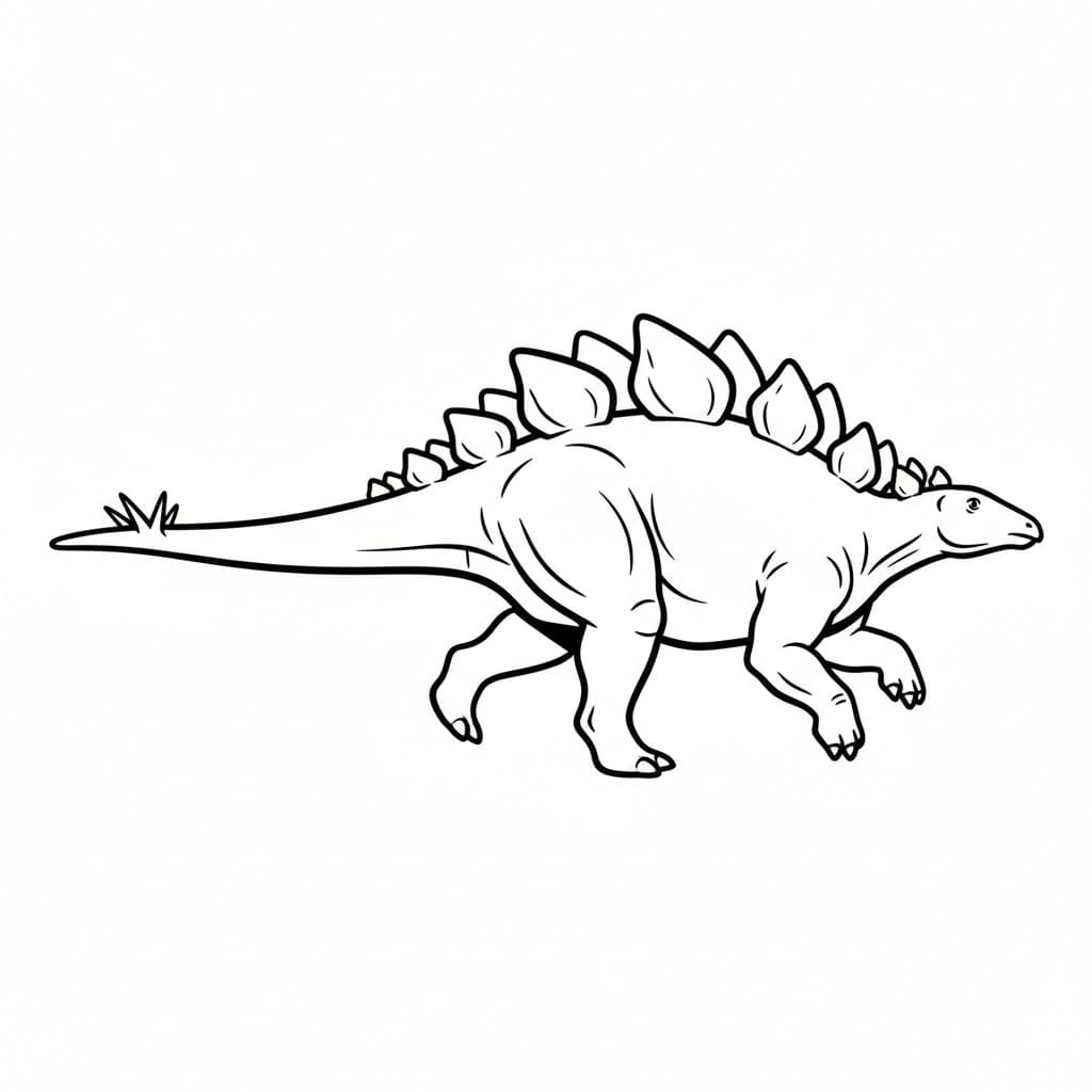 Løpende Stegosaurus fargelegging