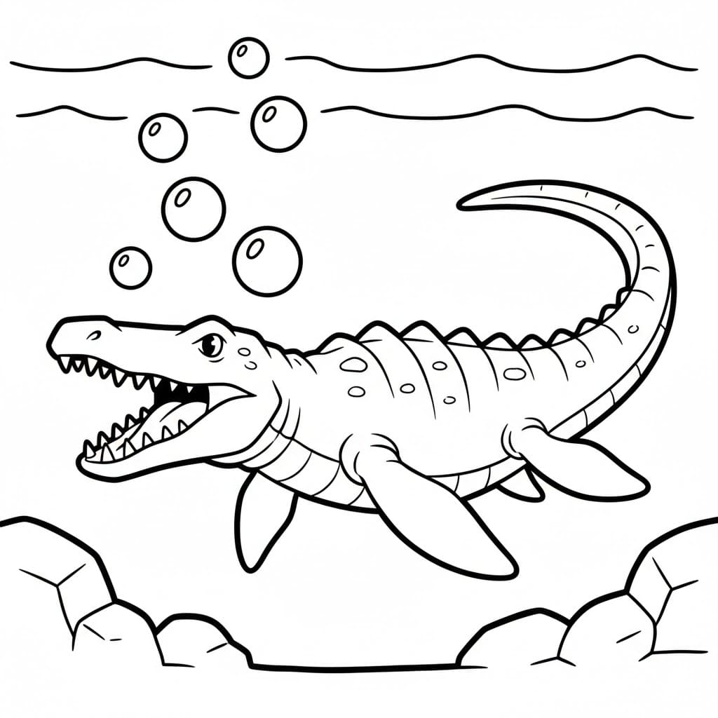 Mosasaurus med bobler fargelegging