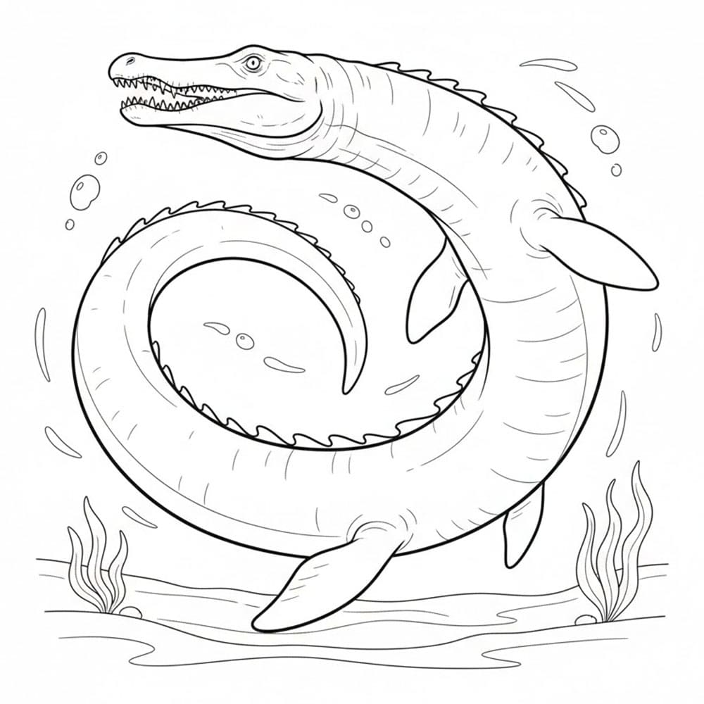 Mosasaurus som snur seg fargelegging