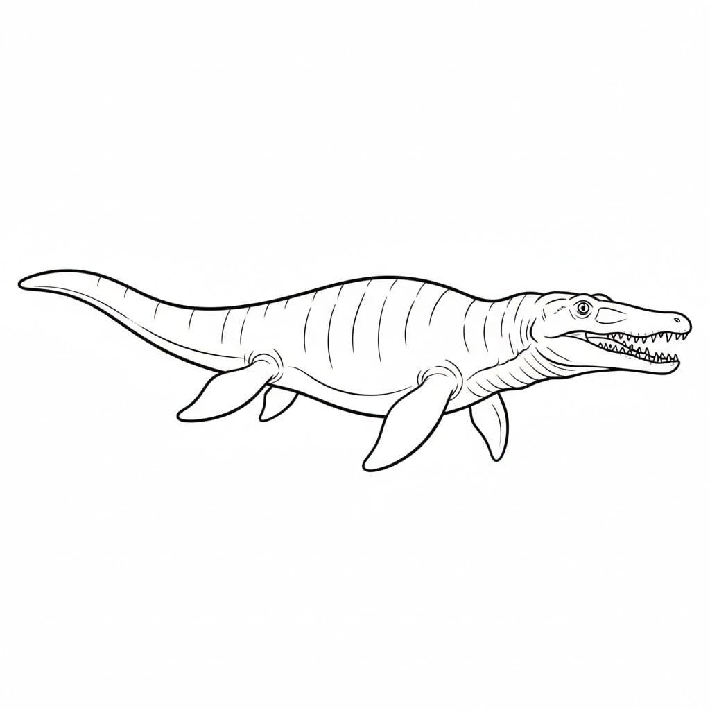 Mosasaurus som svømmer fargelegging