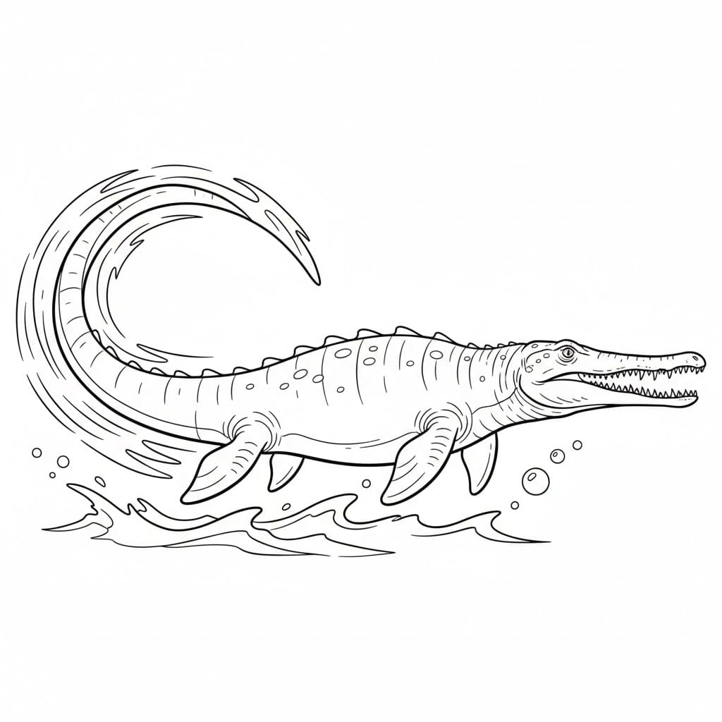 Mosasaurus svømmer fargelegging