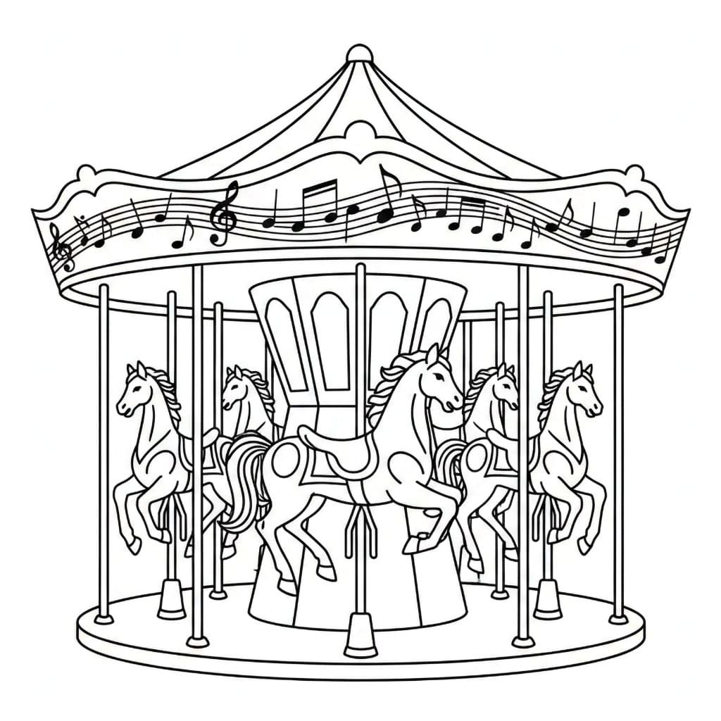 Musikkarusell fargelegging