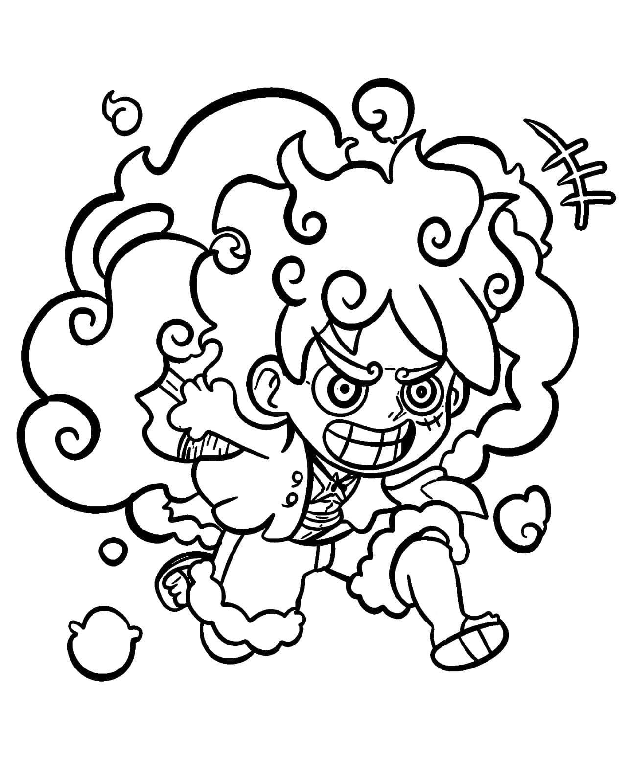 Nydelig Luffy utstyr 5 fargelegging