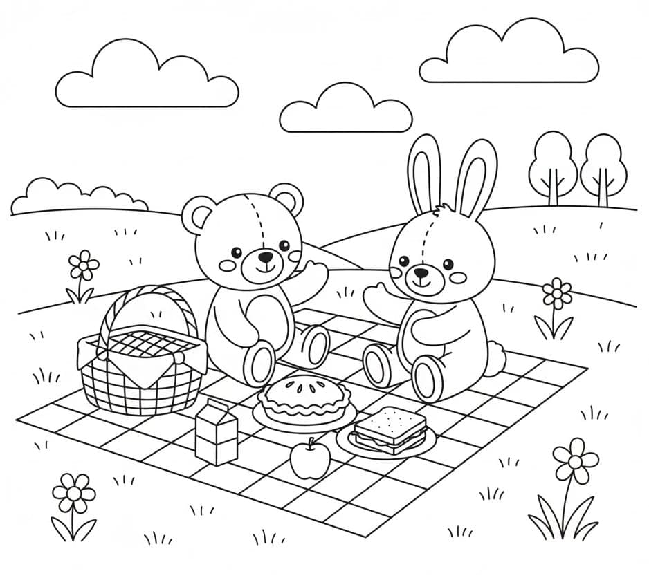 Piknikbilder fargelegging