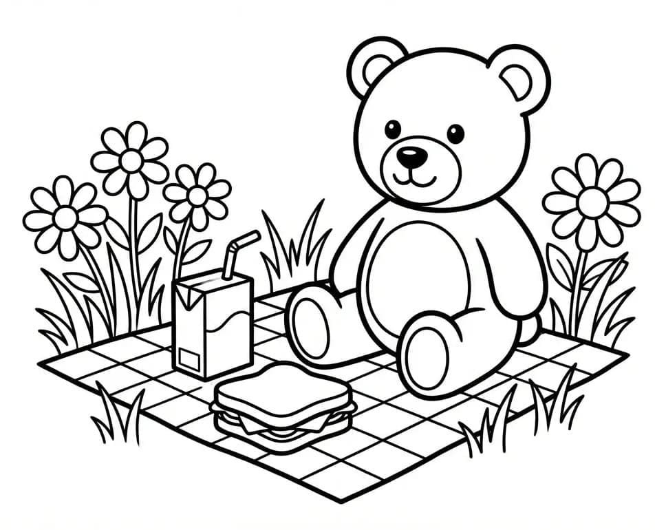 Piknikbjørn fargelegging
