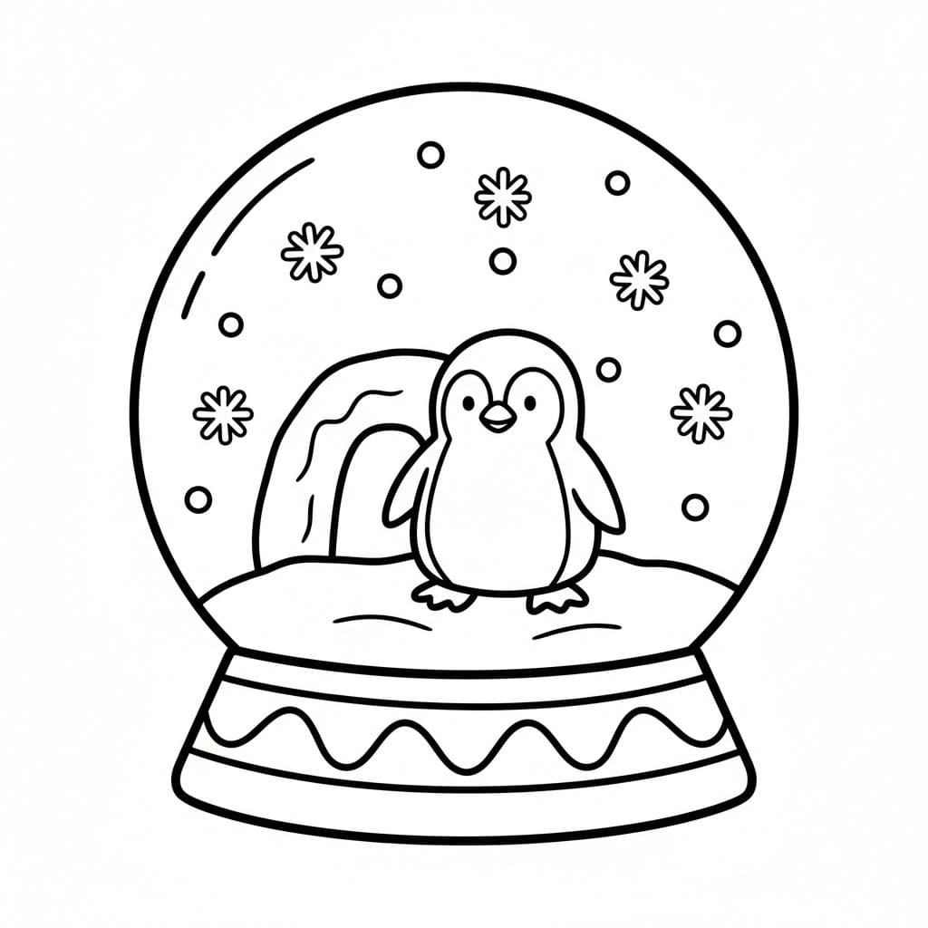 Pingvinsnøkule fargelegging