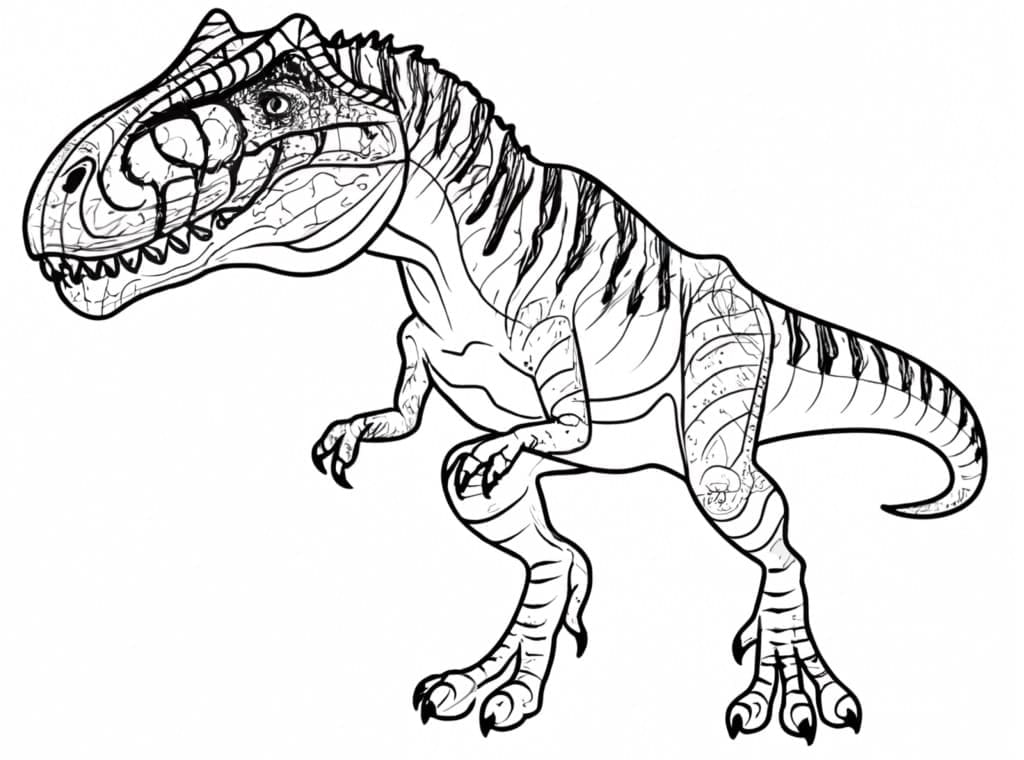 Realistisk Allosaurus dinosaur fargelegging