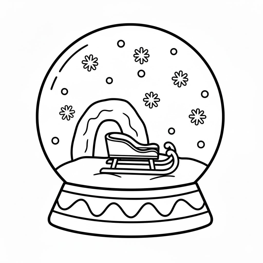 Slede med snøkule fargelegging