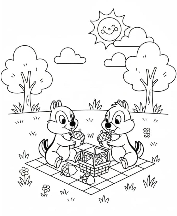 Småkaker på piknik sammen fargelegging