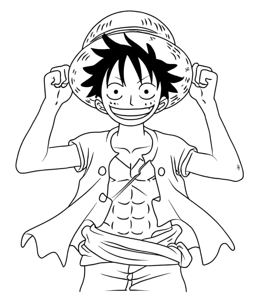 Smilende Luffy fargelegging