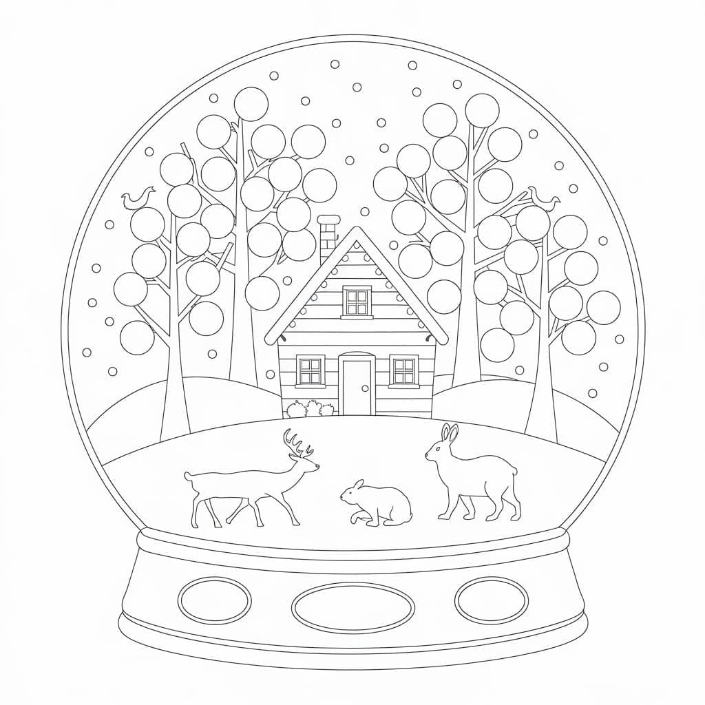 Snøkule for barn fargelegging