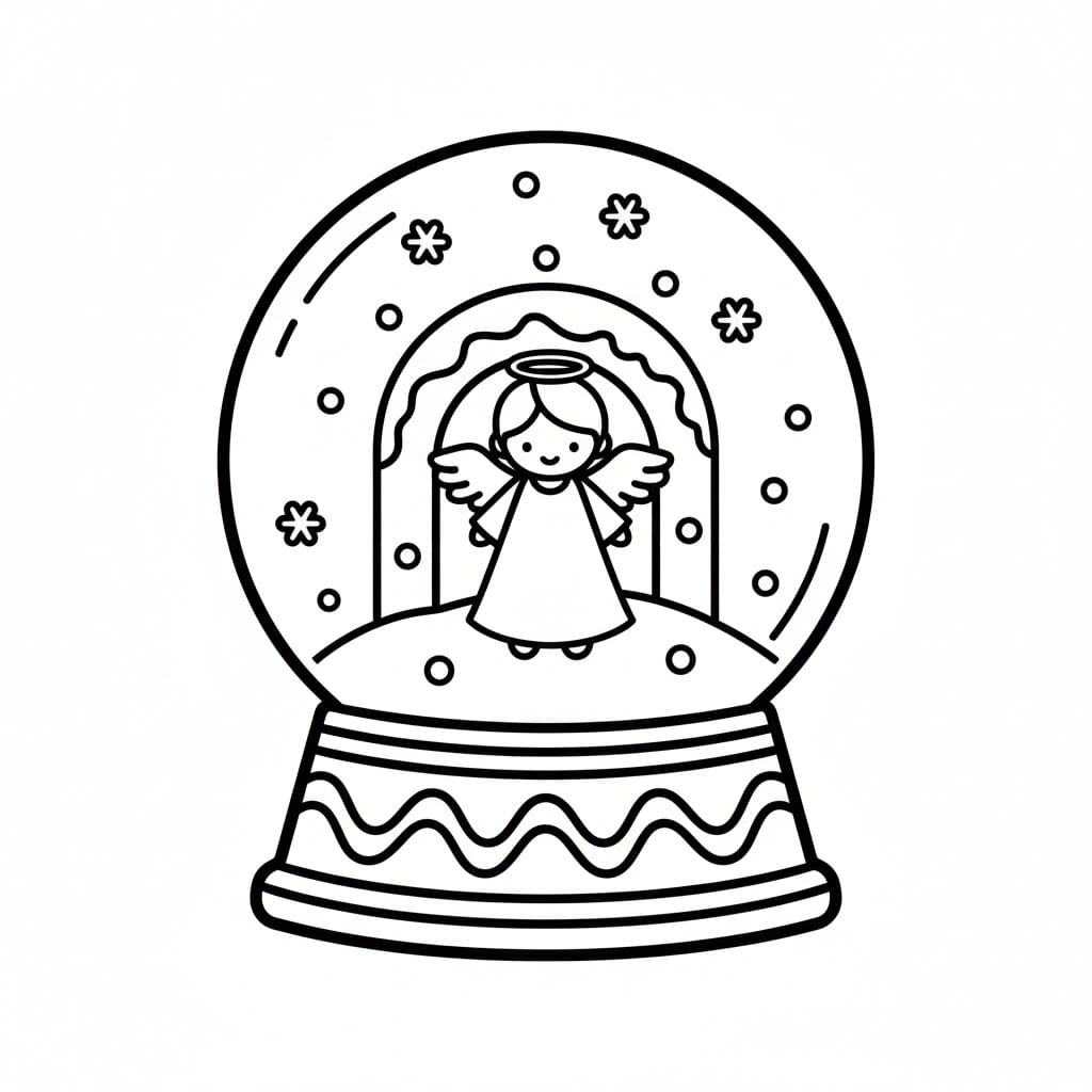 Snøkule med engel fargelegging