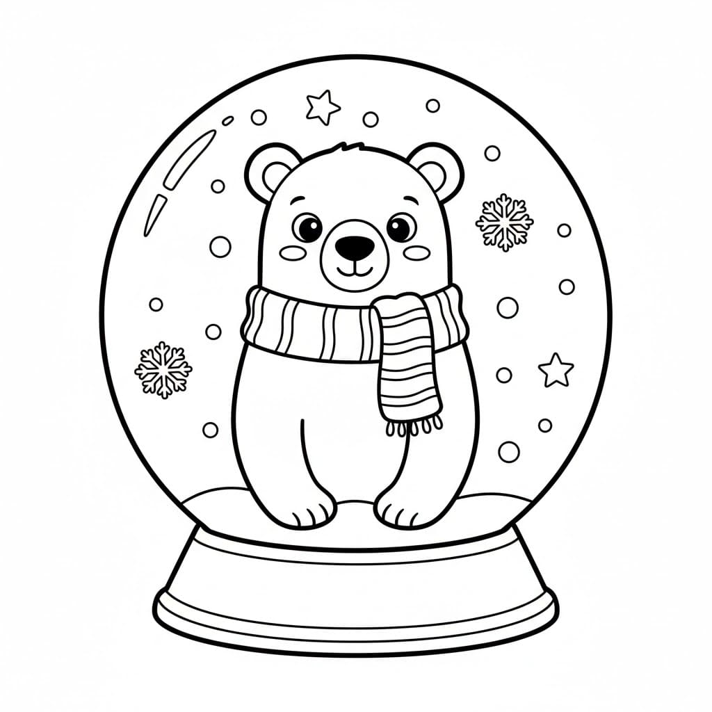 Snøkule med isbjørn fargelegging