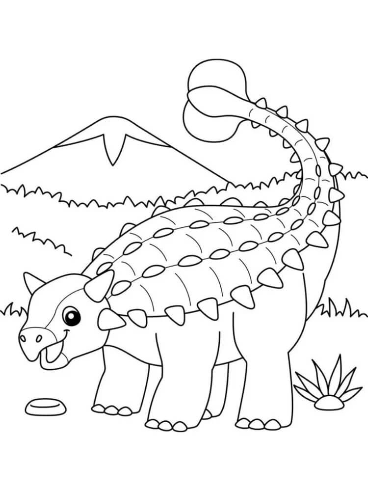 Søt Ankylosaurus fargelegging