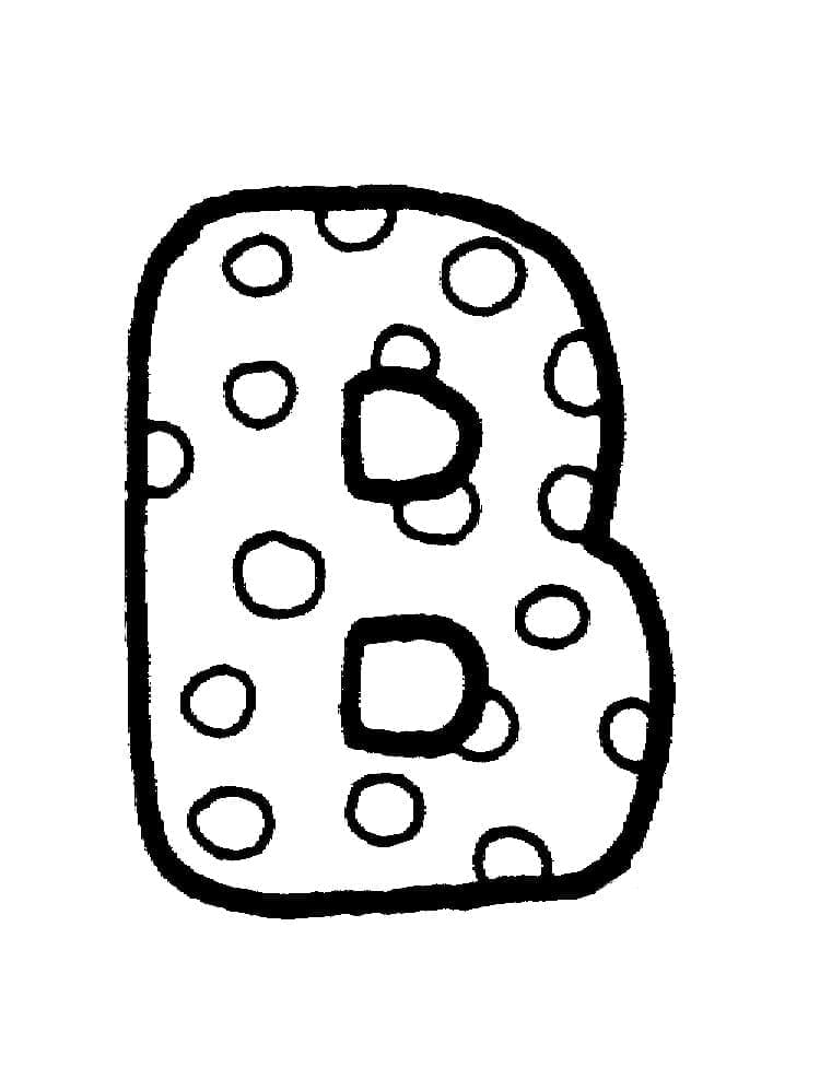 Søt bokstav B fargelegging