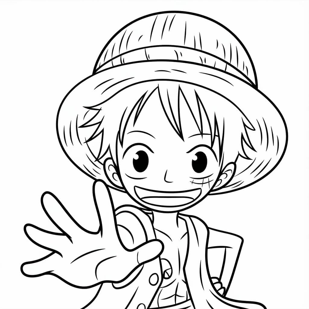 Søt Luffy fargelegging