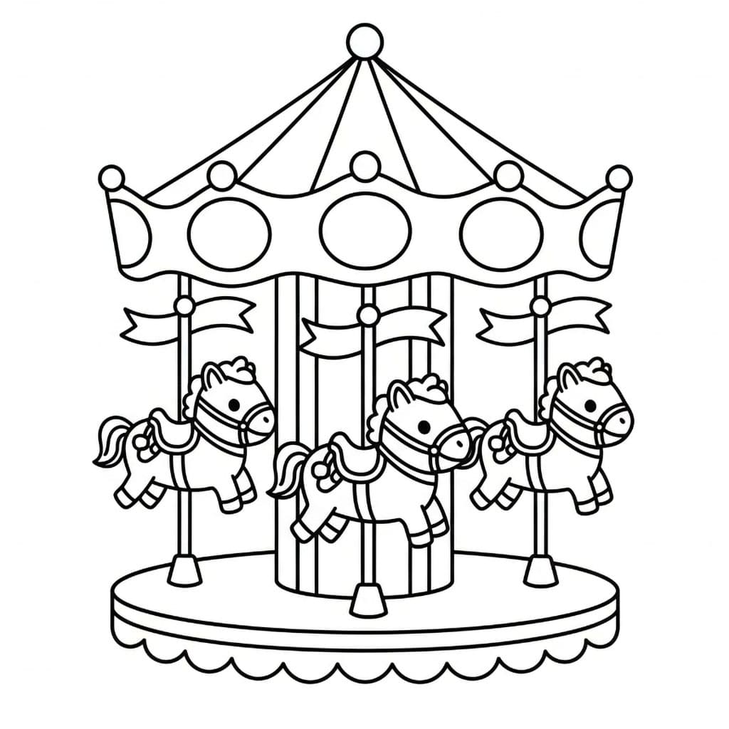 Søt mini karusell fargelegging