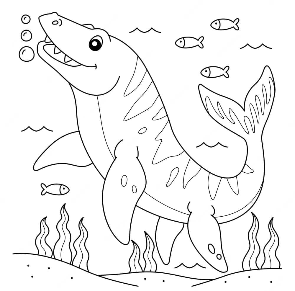 Søt Mosasaurus fargelegging