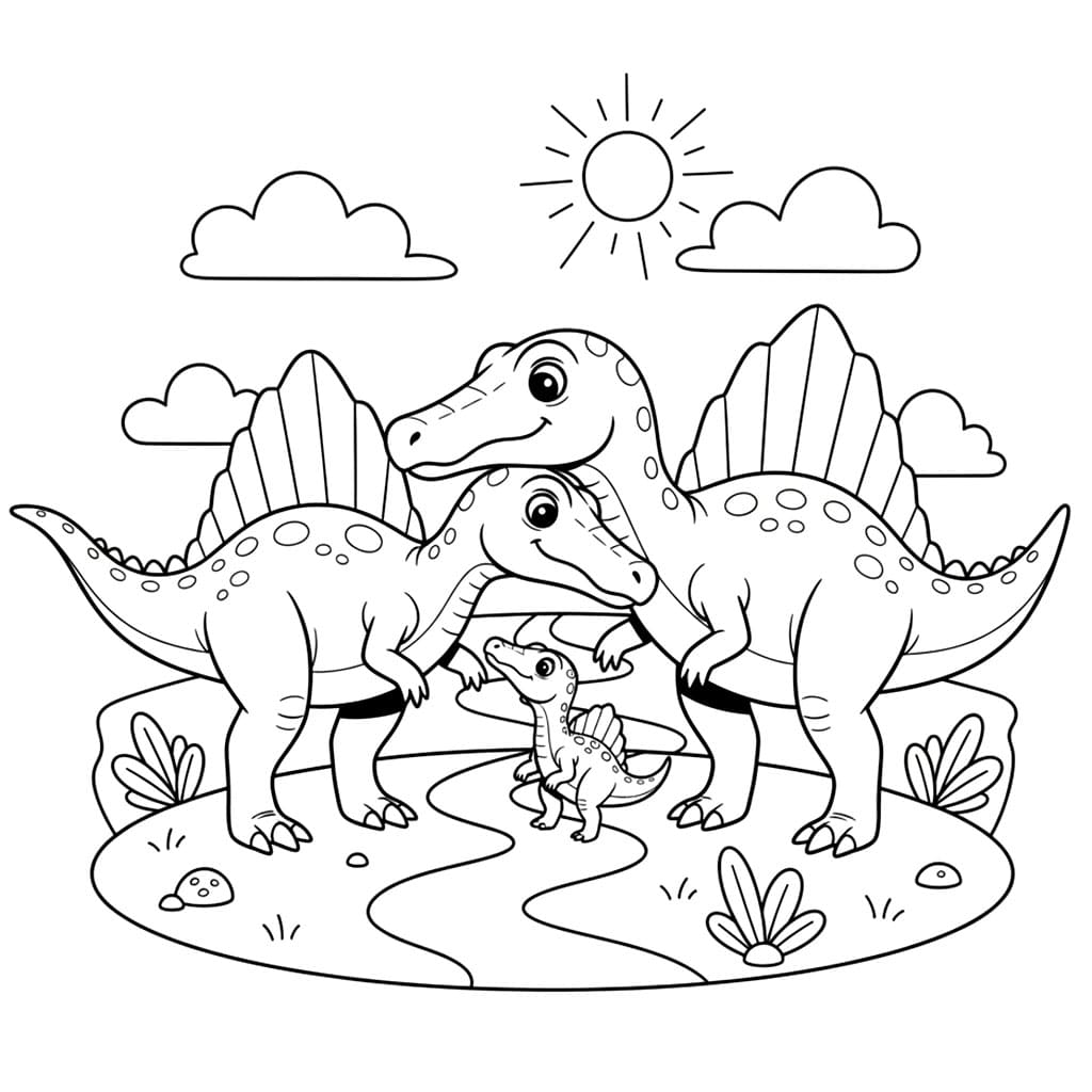 Spinosaurus familie fargelegging