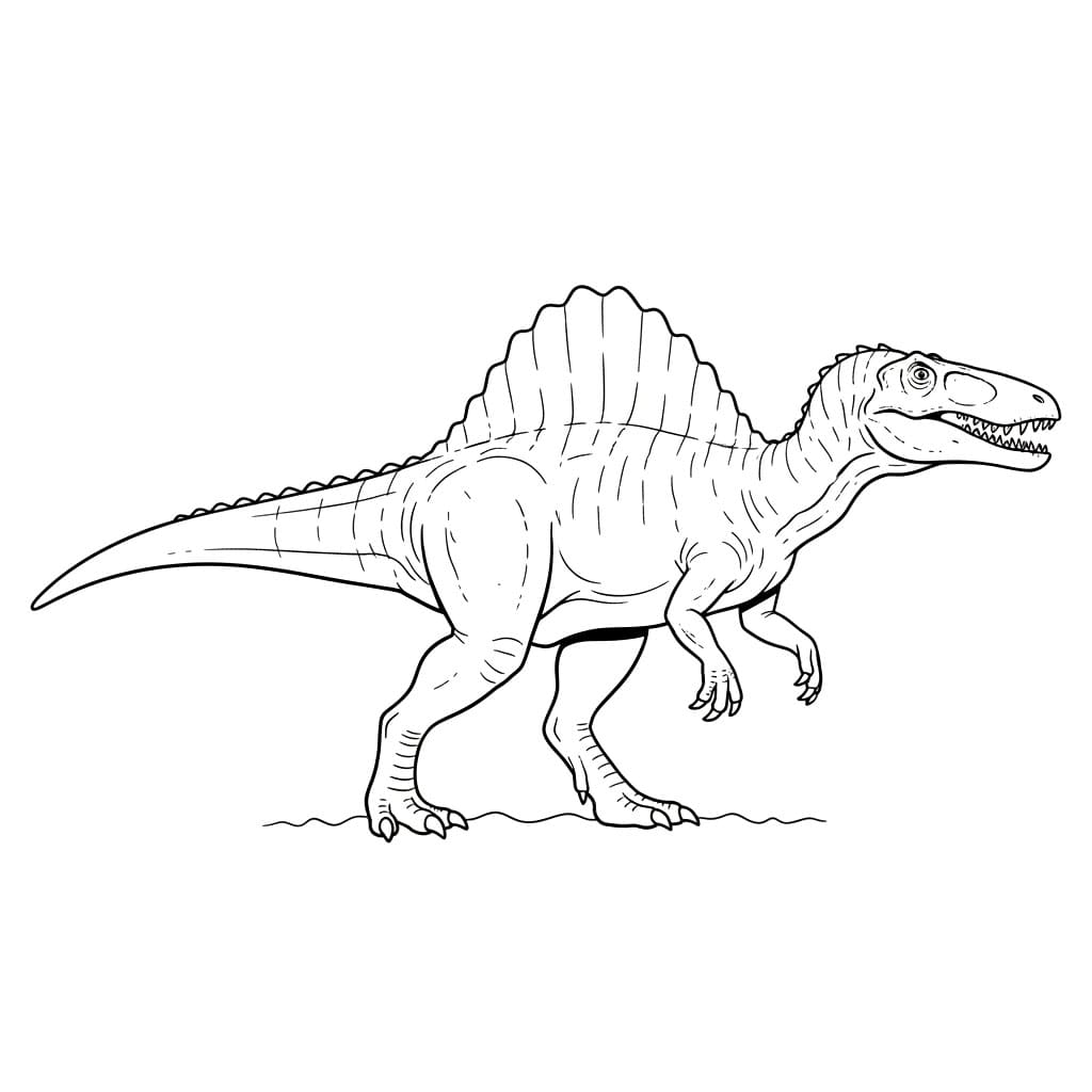 Spinosaurus fra siden fargelegging