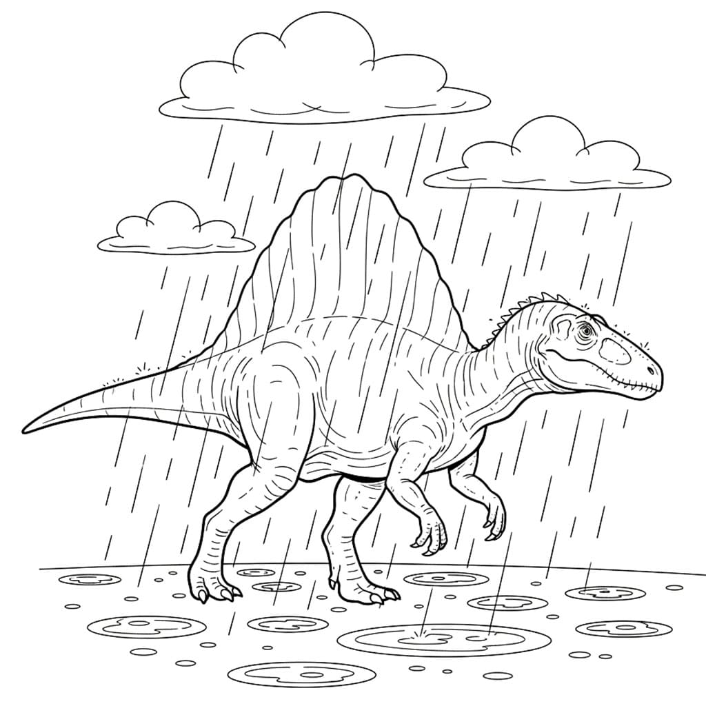 Spinosaurus i regnet fargelegging