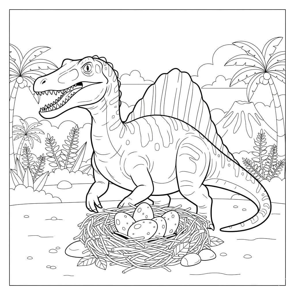 Spinosaurus med egg fargelegging