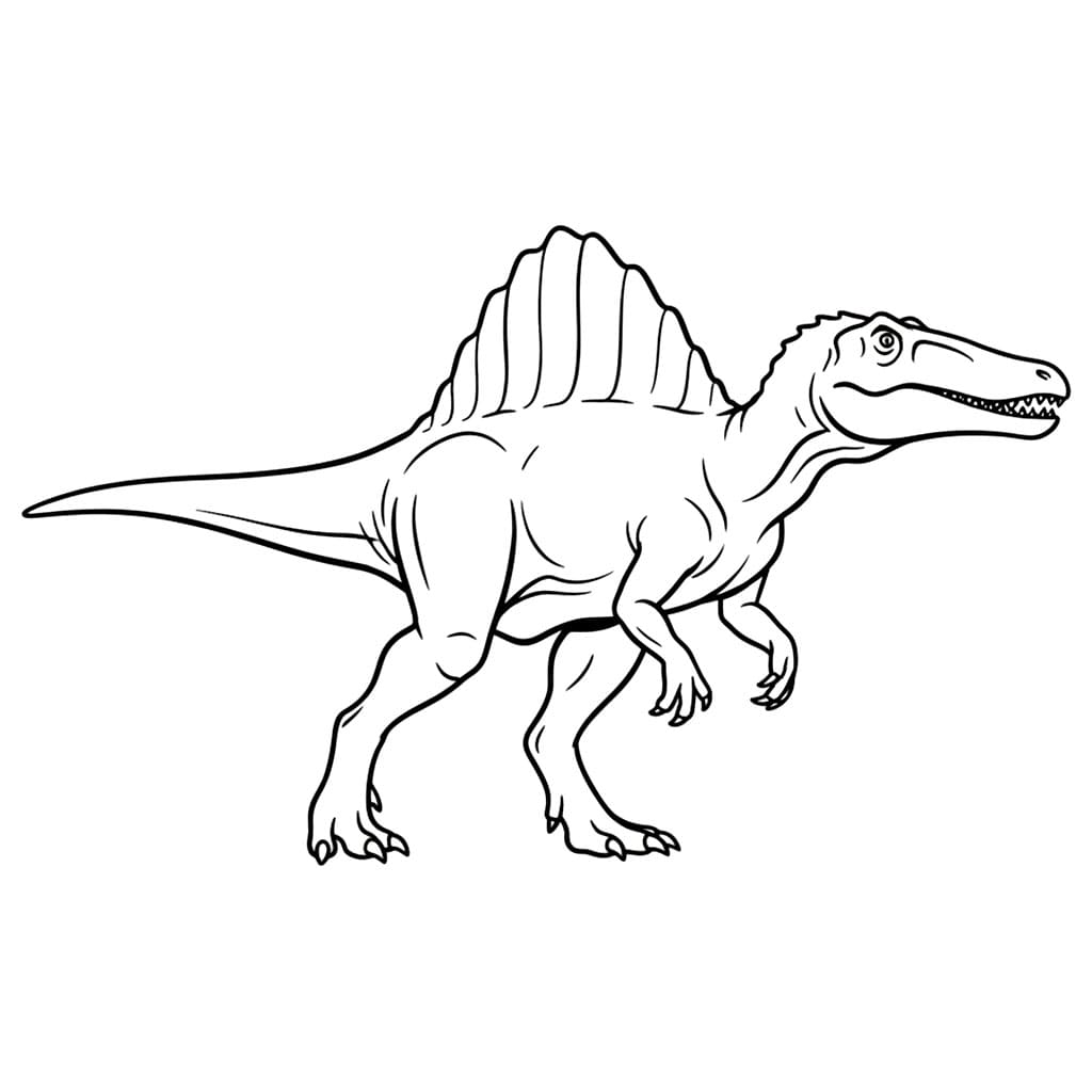 Spinosaurus Tar et skritt frem fargelegging