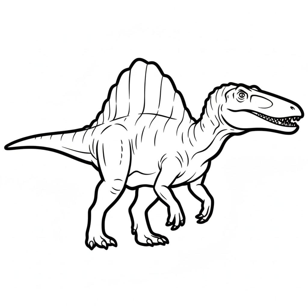 Spinosaurus Trekvart vinkel fargelegging