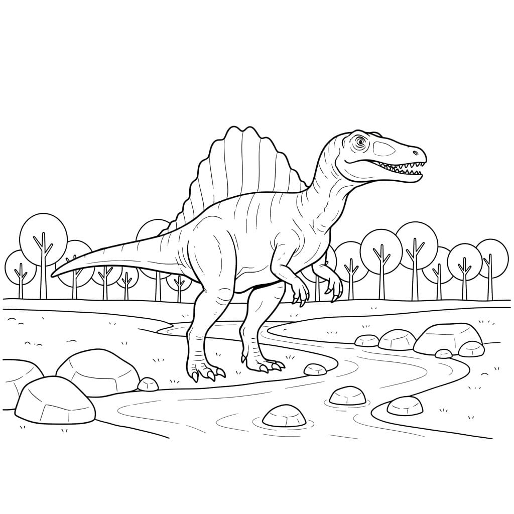 Spinosaurus ved elven fargelegging