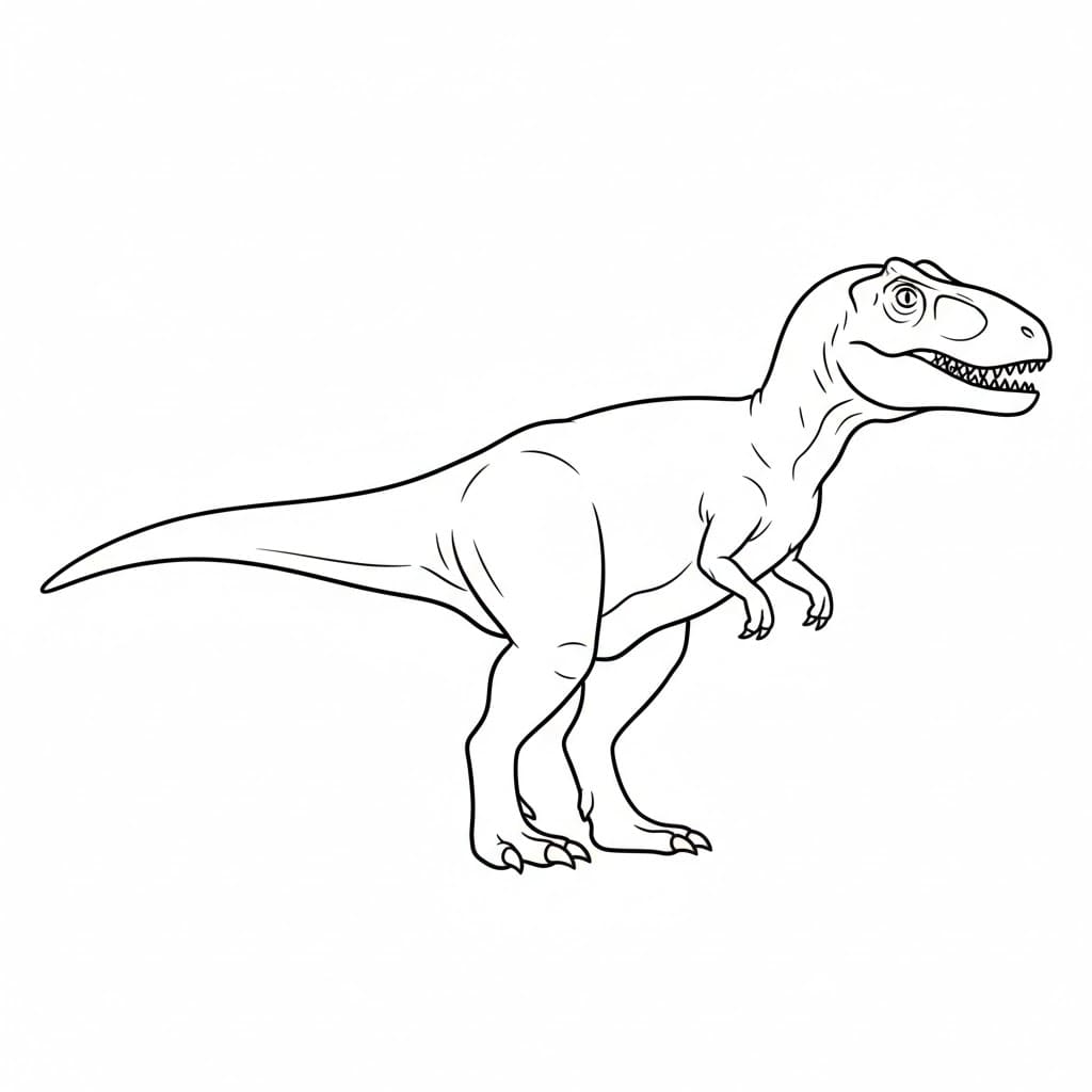 Stående Allosaurus fargelegging