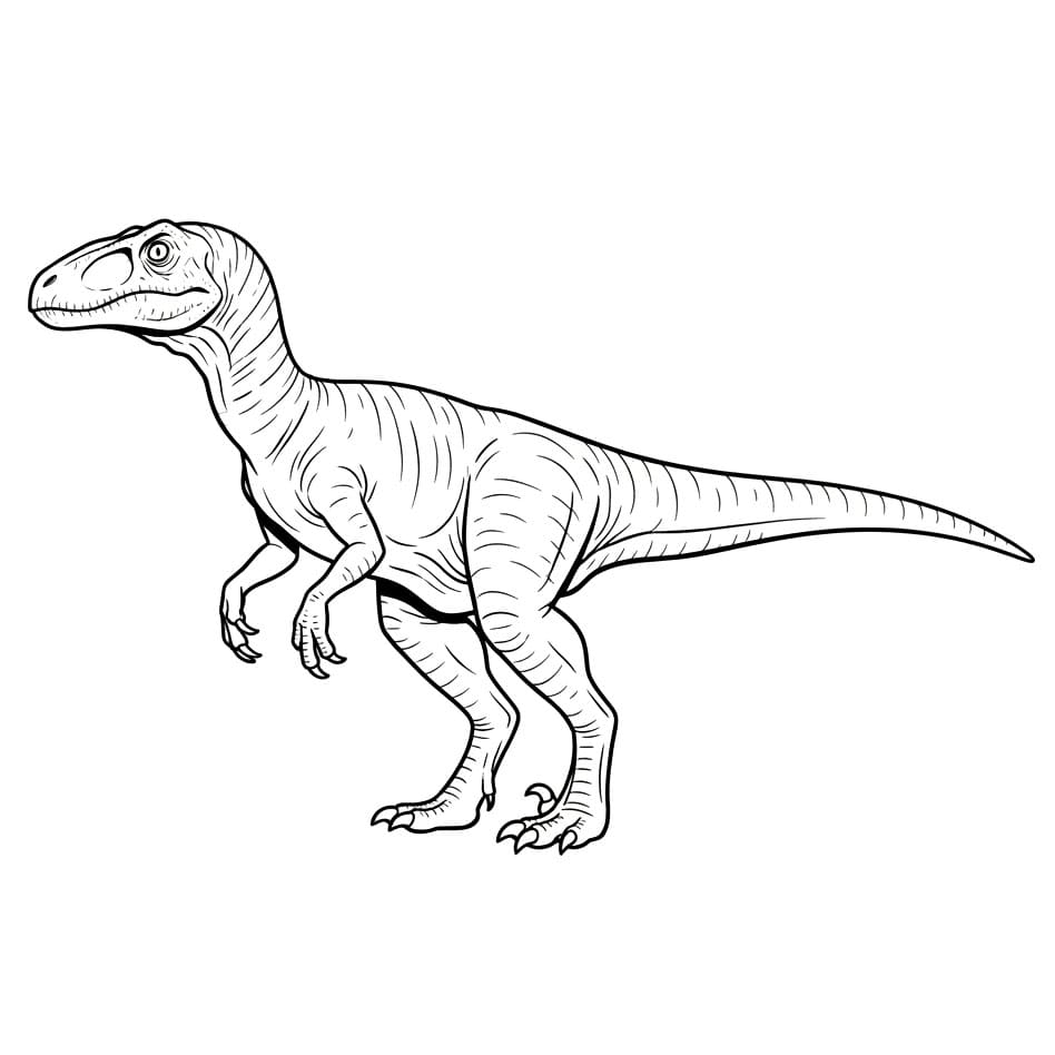 Stående Velociraptor fargelegging