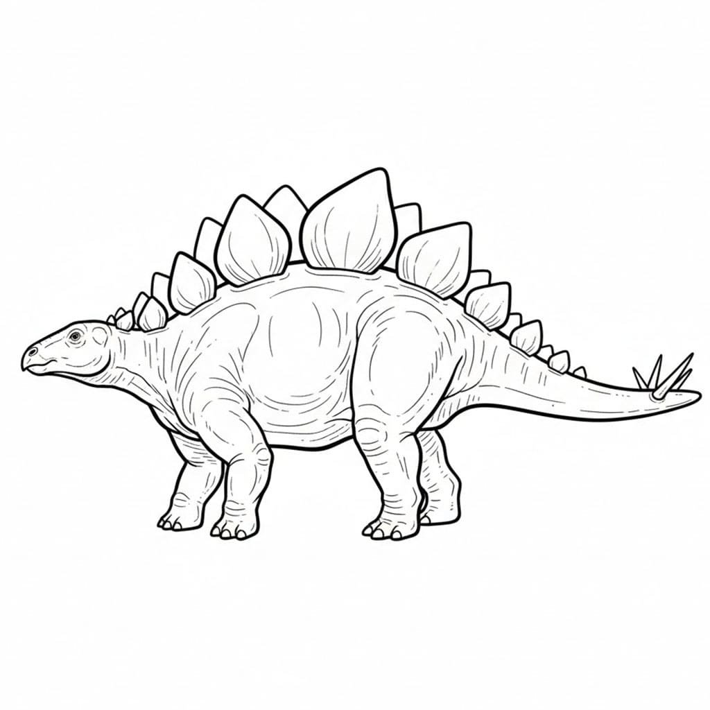 Stegosaurus fra siden fargelegging