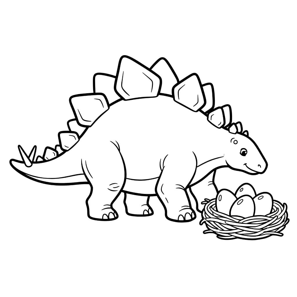 Stegosaurus med egg fargelegging