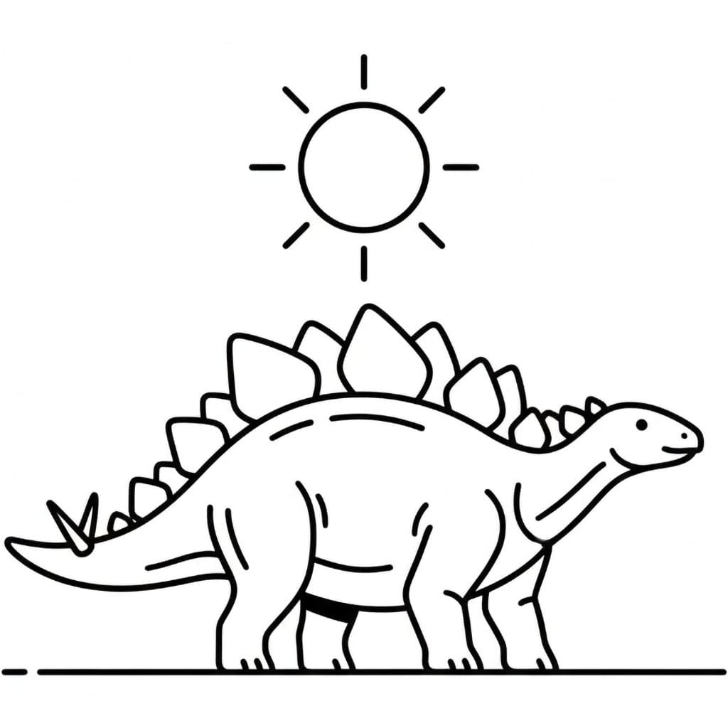 Stegosaurus og solen fargelegging