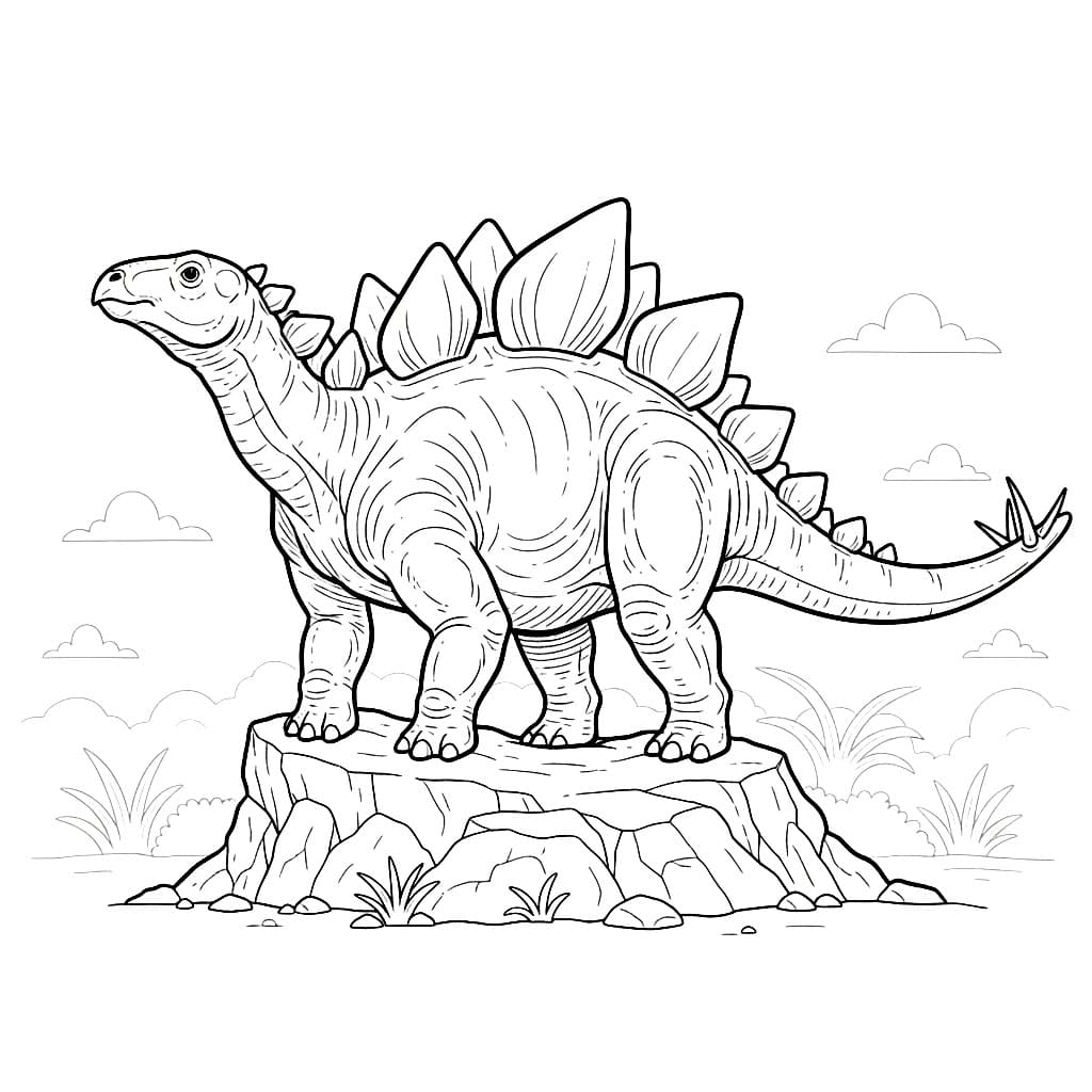 Stegosaurus som svinger halen fargelegging