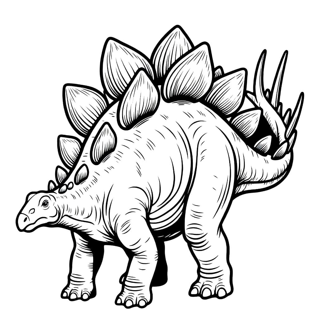 Stegosaurusen var enorm. fargelegging