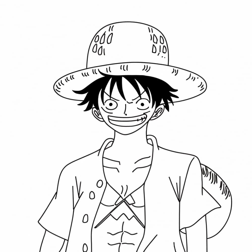 Tegning av Luffy fargelegging