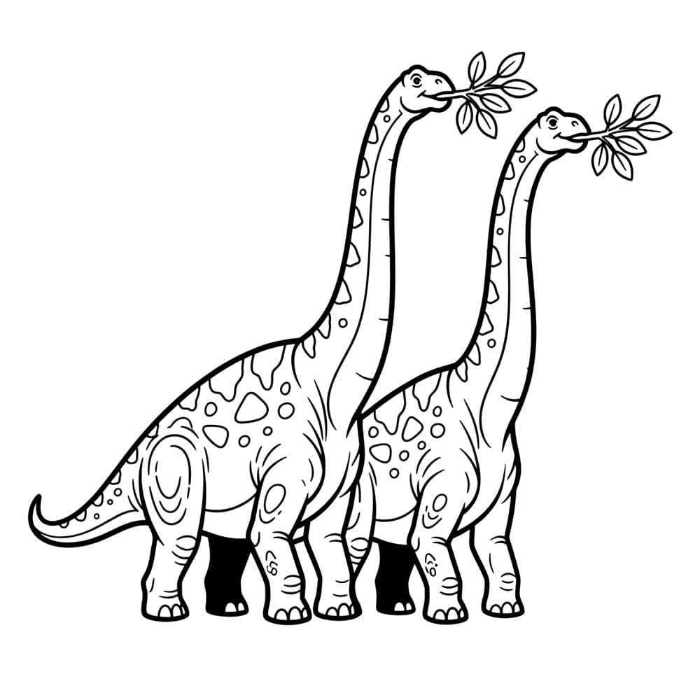 To Brachiosaurus sammen fargelegging
