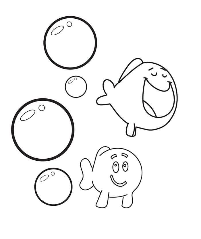 To fisker Og bobler fargelegging